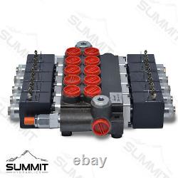 Hydraulic Monoblock Solenoid Directional Control Valve, 5 Spool, 13 GPM, 12V DC