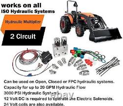 Hydraulic Multiplier Kit 2 Circuit Selector Valve and Switch Box Control