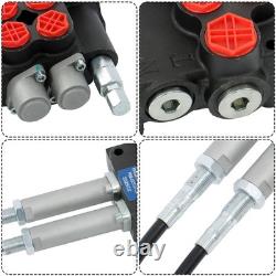 Hydraulic Remote Control Valve 2 Spool 21GPM Easy Installation Kit