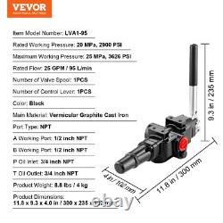 Hydraulic Valve 1 Spool 25 GPM Hydraulic Directional Control Valve 3626 PSI
