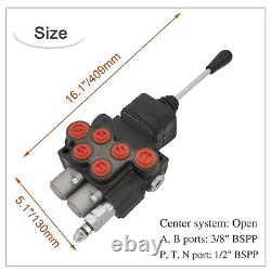 Hydraulic Valve 2 Spool, Hydraulic Directional Control Valve, 11GPM Hydraulic