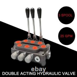 Hydraulic Valve 3 Spool 25gpm Hydraulic Control Valve Double Acting for Tractors