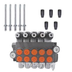 Hydraulic Valve 5 Spool 11GPM 3625PSI SAE Ports Double Acting Control Valve