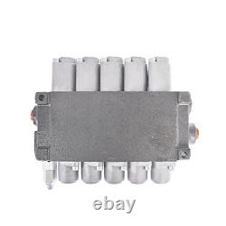Hydraulic Valve 5 Spool 11GPM 3625PSI SAE Ports Double Acting Control Valve