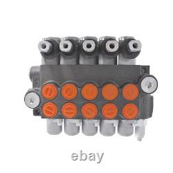 Hydraulic Valve 5 Spool 11GPM 3625PSI SAE Ports Double Acting Control Valve