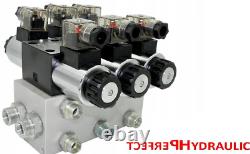 Hydraulic valve control solenoid valve 3 section CETOP 03 NG6 60l / min 12V