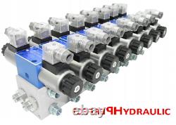 Hydraulic valve control solenoid valve 8 section CETOP 03 NG6 60l / min 12V