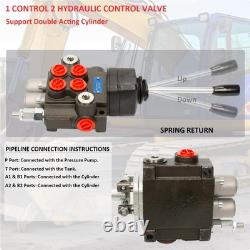 INPANOLS Hydraulic Control Valve with Joystick, 2 11GPM 2 Spool 1 Joystick