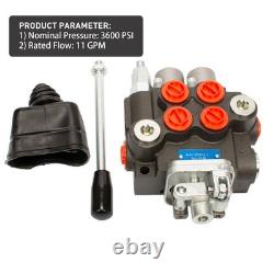 INPANOLS Hydraulic Control Valve with Joystick, 2 11GPM 2 Spool 1 Joystick