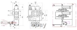 Joystick 2mtr Cable Control 2 Bank Hydraulic Lever Spool Valve, 1/2 / 3/8 BSP