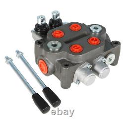 LABLT 25GPM Hydraulic Control Valve 2 Spool BSPP Tractor Loader WithJoystick