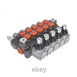 LABLT 5 Spool Hydraulic Acting Control Valve 11 GPM +Conversion Plug SAE Port
