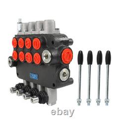 LABLT SAE Hydraulic Control Valve Double Acting 4Spool 21GPM withconversion plug