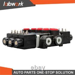 Labwork 3 Spool Solenoid 12V DC Hydraulic Control Valve Double Acting 13 GPM Labwork 3 Spool Solenoid 12V DC Hydraulic Control Valve Double Acting 13 GPM
