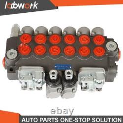 Labwork Hydraulic Backhoe Directional Control Valve with 2 Joystick 6 Spool 11 GPM