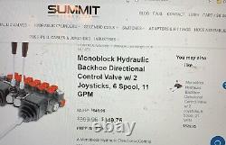 Monoblock Hydraulic Backhoe Directional Control Valve With 2 Joysticks, 6 Spool