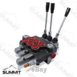 Monoblock Hydraulic Directional Control Valve, 3 Spool, with Single Float, 21 GPM