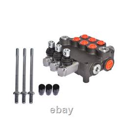 NEW 3 Spool Hydraulic Monoblock Double Acting Control Valve, 21 GPM, SAE Ports