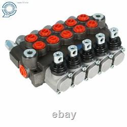 NEW 5 Spool Hydraulic Control Valve Double Acting 13 GPM 3600 PSI SAE Ports