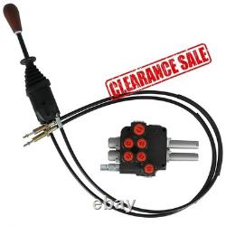 P80 Remote Control Valve Kit 2 Spool Valve 80lpm/ 21gpm /Joystick / Cables New
