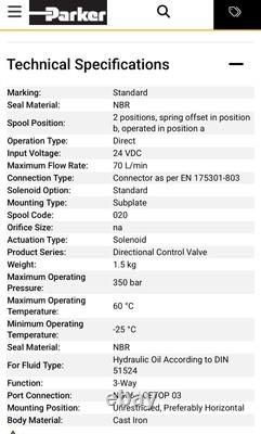 PARKER d1vw020bnyw4 HYDRAULIC Control Valve New