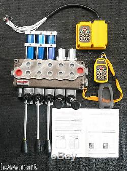 Remote Control 5 Spool 80lpm Tilt Trucks Valve With Remote, Free Post Australia