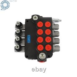 SAE Hydraulic Control Valve Double Acting 4Spool 3600PSI 21GPM WithConversion Plug