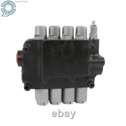 SAE Hydraulic Control Valve Double Acting 4Spool 3600PSI 21GPM WithConversion Plug