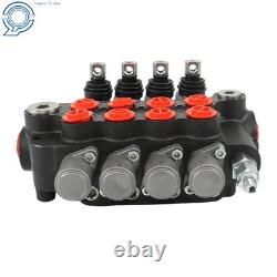 SAE Hydraulic Control Valve Double Acting 4Spool 3600PSI 21GPM WithConversion Plug