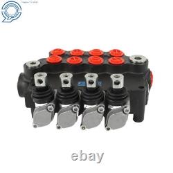 SAE Hydraulic Control Valve Double Acting 4Spool 3600PSI 21GPM WithConversion Plug