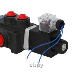 SAE Ports Hydraulic Control Valve 12V Solenoid Double Acting 13 GPM 3600 PSI