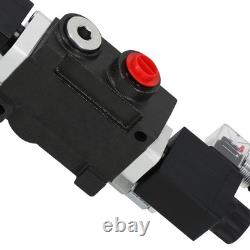 SAE Ports Hydraulic Control Valve 12V Solenoid Double Acting 13 GPM 3600 PSI