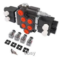 Solenoid Hydraulic Control Valve 2 Spool 13 GPM for Forklifts Tractor Loaders