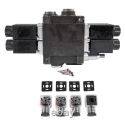 Solenoid Hydraulic Control Valve 2 Spool 13 GPM for Forklifts Tractor Loaders