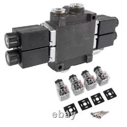 Solenoid Hydraulic Control Valve 2 Spool 13 GPM for Forklifts Tractor Loaders