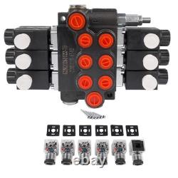 Solenoid Hydraulic Control Valve 3 Spool 13 GPM SAE Ports for Small Tractors New