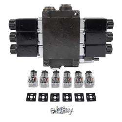 Solenoid Hydraulic Control Valve 3 Spool 13 GPM SAE Ports for Small Tractors New