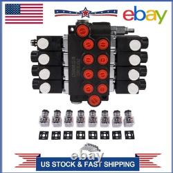 Solenoid Hydraulic Control Valve 4 Spool 13 GPM for Forklifts Tractor Loaders