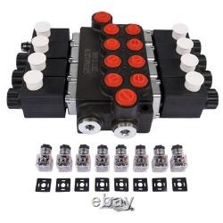 Solenoid Hydraulic Control Valve 4 Spool 13 GPM for Forklifts Tractor Loaders