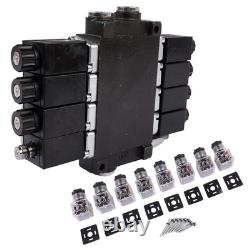 Solenoid Hydraulic Control Valve 4 Spool 13 GPM for Forklifts Tractor Loaders
