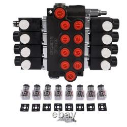 Solenoid Hydraulic Control Valve 4 Spool 13 GPM for Forklifts Tractor Loaders