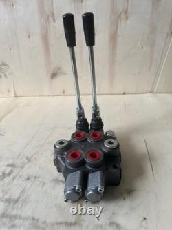 TORA 18,5 GPM (70L) Hydraulic Monoblock Control Valve with 2 Levers, 3/4 BSP
