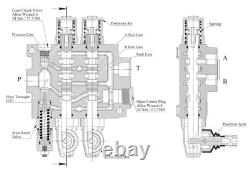 TORA 18,5 GPM (70L) Hydraulic Monoblock Control Valve with 2 Levers, 3/4 BSP