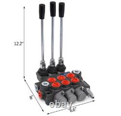 Vevor 3 Spool Hydraulic Control Valve 11GPM Hydraulic Directional Control Valve