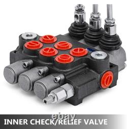 Vevor 3 Spool Hydraulic Control Valve 11GPM Hydraulic Directional Control Valve