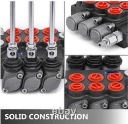 Vevor 3 Spool Hydraulic Control Valve 11GPM Hydraulic Directional Control Valve